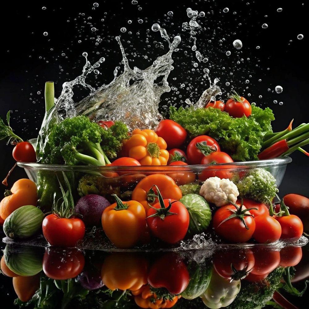 Assortment of seasonal vegetables including squash, leafy greens, and root vegetables on a wooden surface